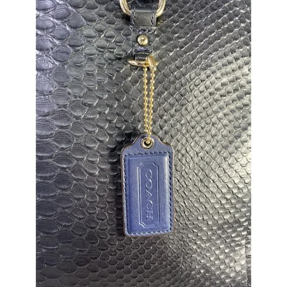 Coach 36879 Stamped Snakeskin Stanton Carryall Navy Leather Handbag - Picture 5 of 17